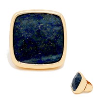 Precious Cosmos Blue Stone Square Statement Ring